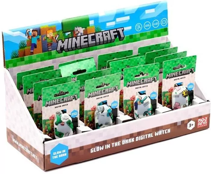 Zegarek cyfrowy silikonowy świeci Minecraft - tantis.pl