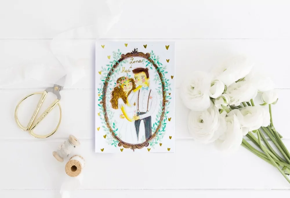 Karnet B6 z kieszonką. Młoda Para - tantis.pl