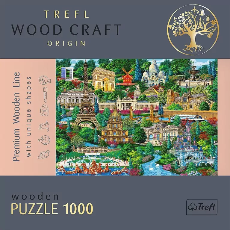 Puzzle drewniane 1000. Francja - znane miejsca - tantis.pl