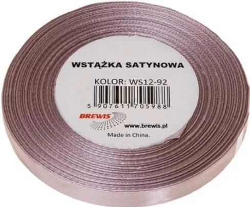 Wstążka satynowa pudrowy róż 12mm x 32m - tantis.pl