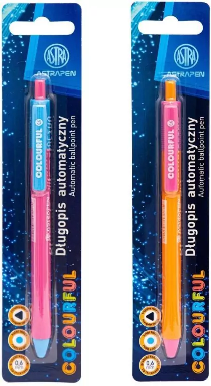Astra. Długopis automatyczny. Colorful 0,6mm - tantis.pl