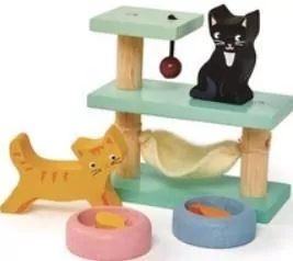Figurki kotki z akcesoriami drewniane - tantis.pl