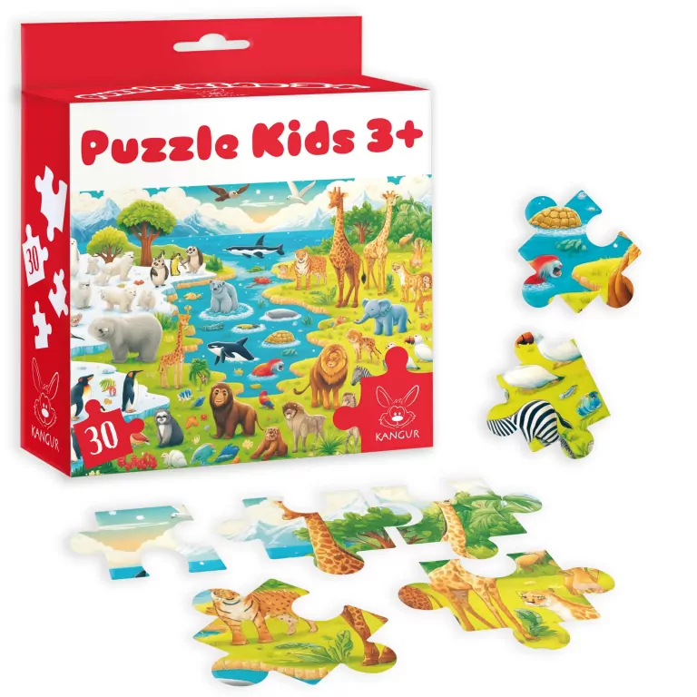 Puzzle 30 Kids Dzikie Zwierzęta 3+ - tantis.pl