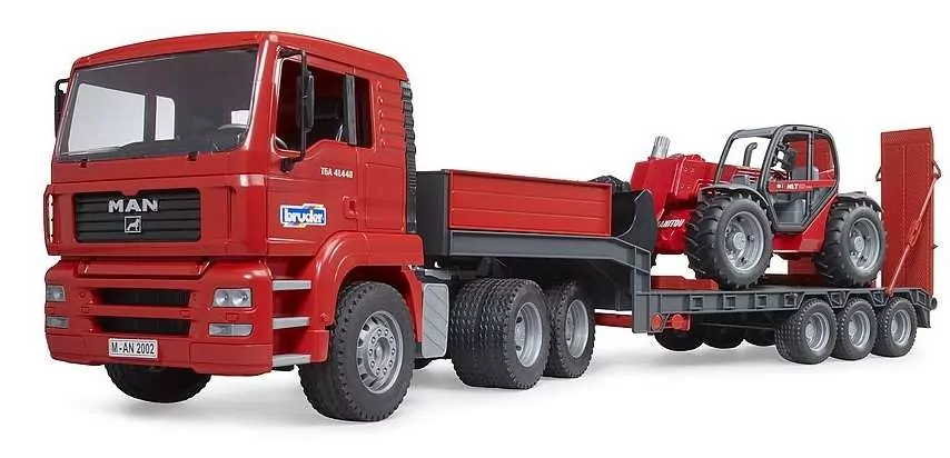 Bruder. MAN TGA z naczepą i ładowarką  Manitou MLT 633 - tantis.pl