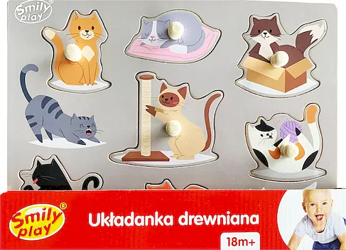 Smily Play. Układanka drewniana Kotki - tantis.pl