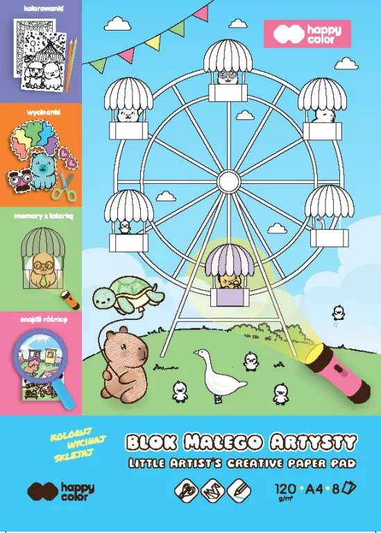 Blok Małego Artysty Kapi Fun - Kapibara A4/8 arkuszy - tantis.pl