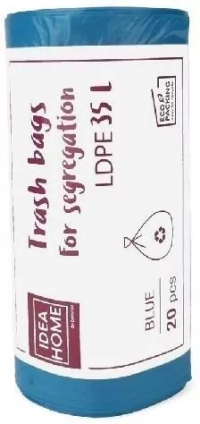 Worki na śmieci 35l niebieskie 20szt - tantis.pl