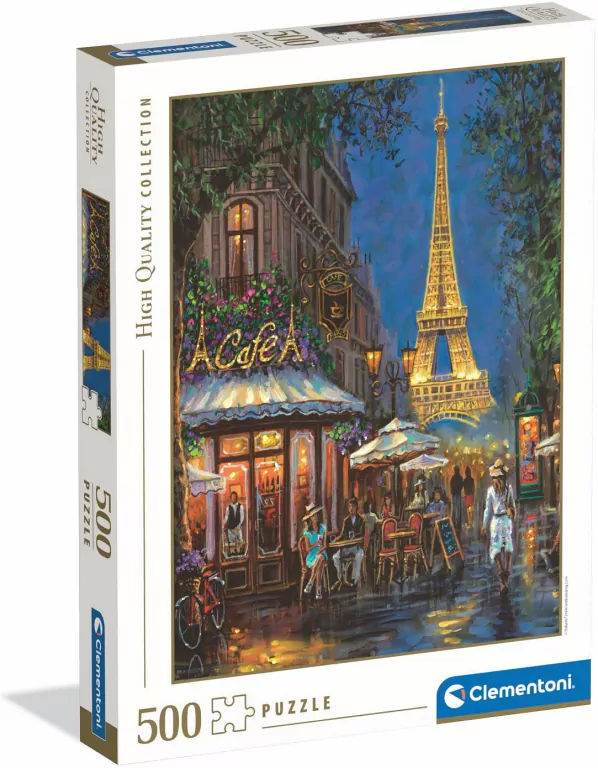 Puzzle 500 HQ Night At The Eiffel Cafe - tantis.pl