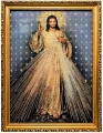 Obraz Haftowany Jezus Miłosierny 42x32cm - tantis.pl