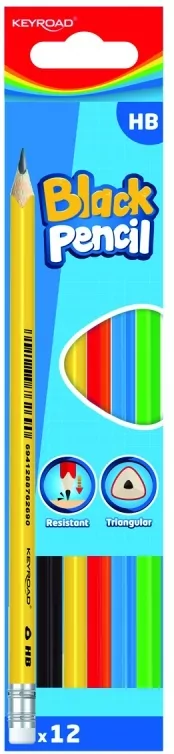 Keyroad. Ołówek HB z gumką, 12 sztuk - tantis.pl