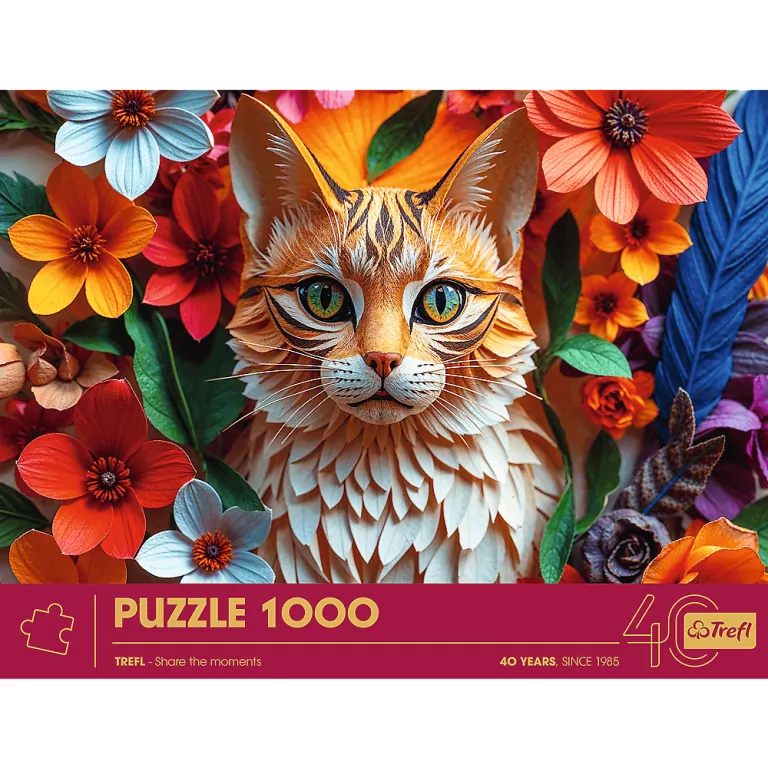 Puzzle 1000 Paper Art: Kot TREFL - tantis.pl