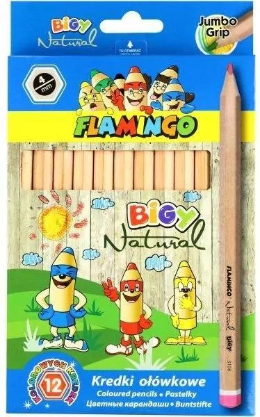 Kredki ołówkowe Jumbo. Bigy Natural. 12 kolorów - tantis.pl