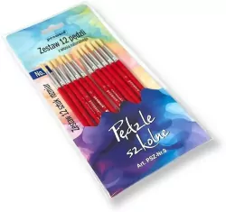 Pędzle szkolne z włosia naturalnego nr 9 12szt