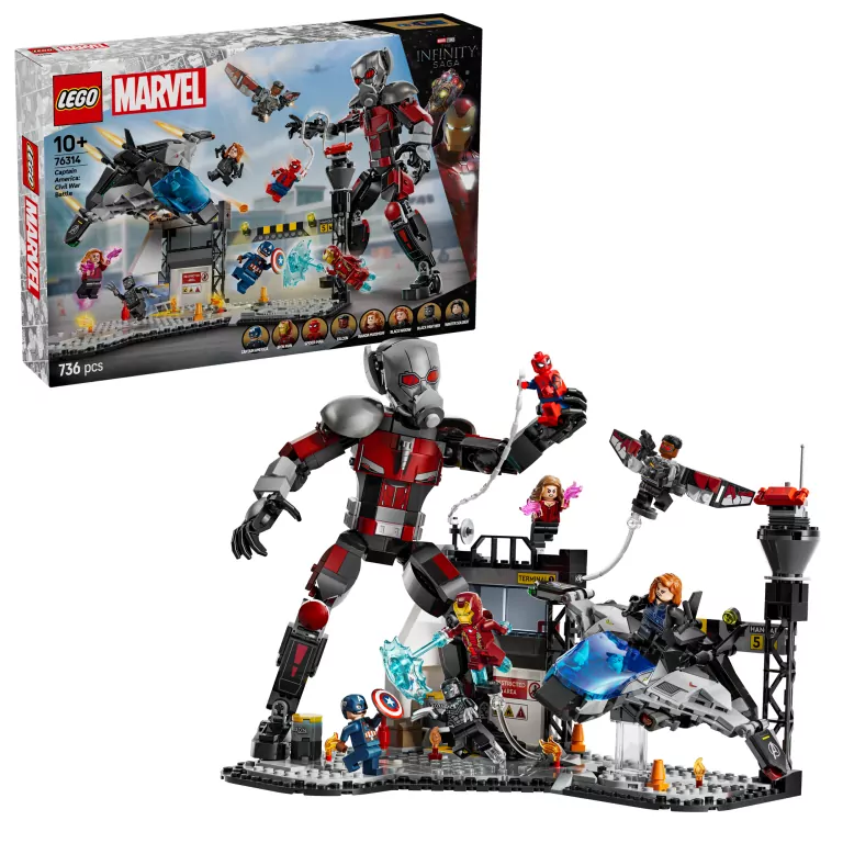 LEGO® Marvel. Kapitan Ameryka: Wojna bohaterów — bitwa 76314 - tantis.pl