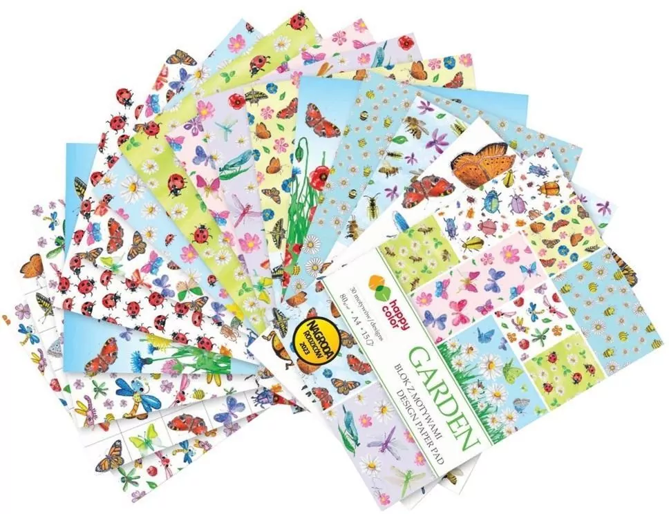 Blok z motywami Garden A4/15K 80g HAPPY COLOR - tantis.pl