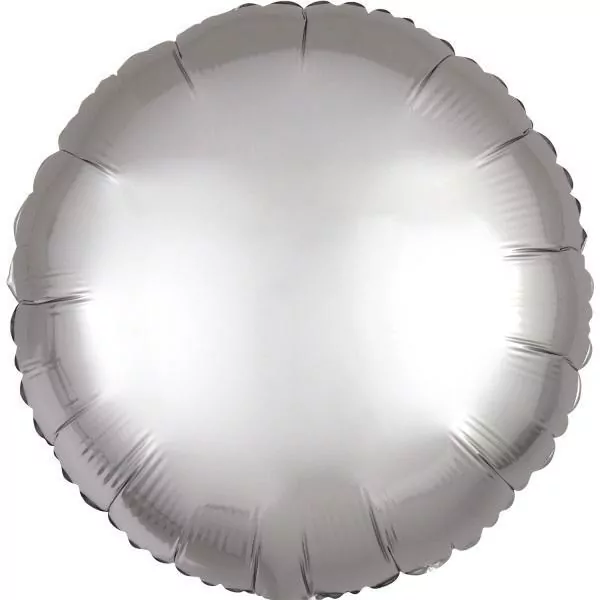 Balon foliowy Lustre srebrny okrągły 43cm - tantis.pl
