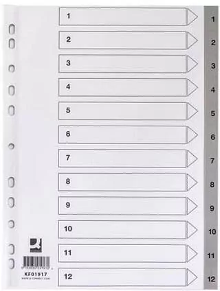 Przekładki A4 PP szare 12 kart - tantis.pl