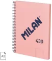Zeszyt na spirali A5/80K gładki 1918 różowy MILAN - tantis.pl