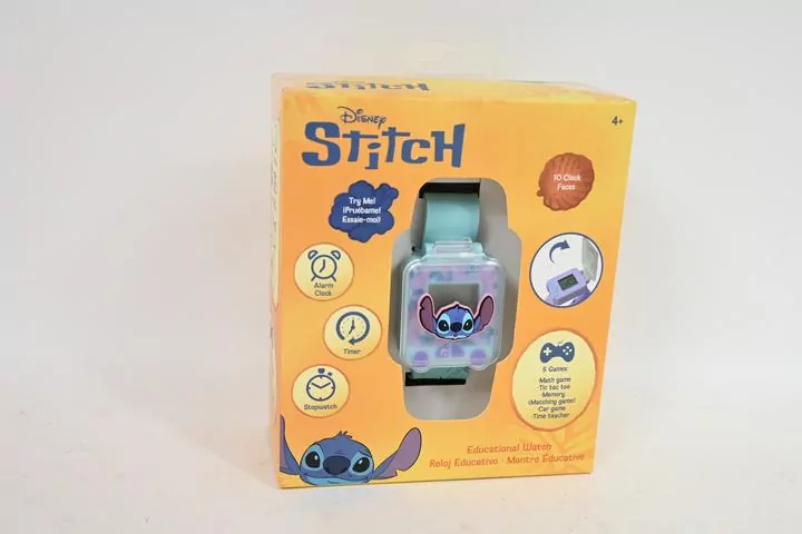 Zegarek edukacyjny z grami Stitch LAS4163 - tantis.pl