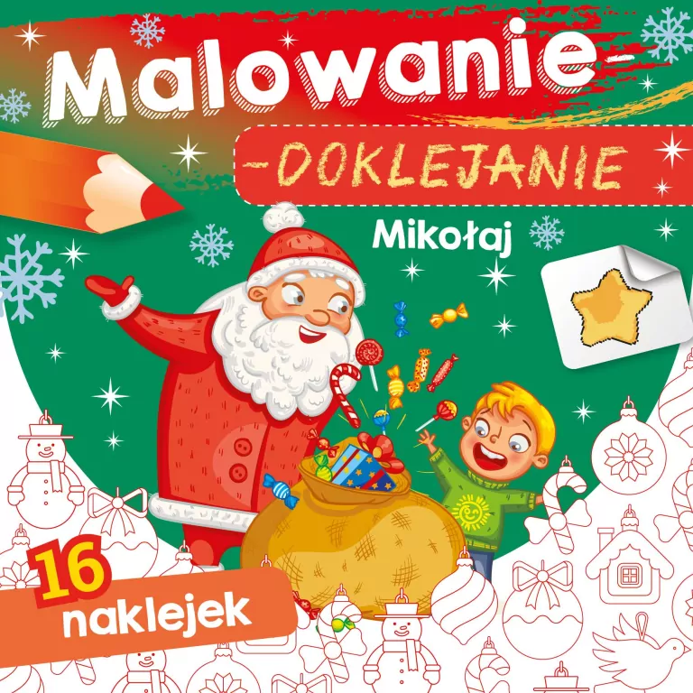 Malowanie-doklejanie. Mikołaj - tantis.pl