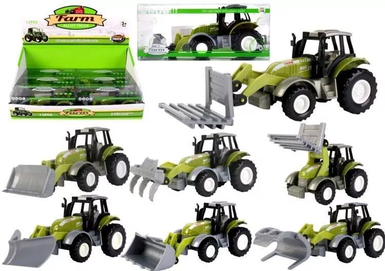 Traktor z łyżką metalowy mix - tantis.pl