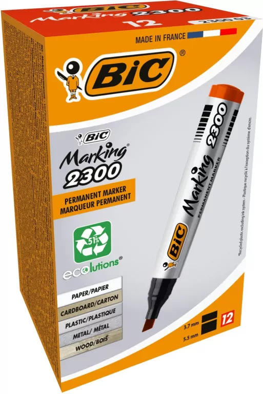 Marker permanentny ścięty Eco. Czerwony - tantis.pl