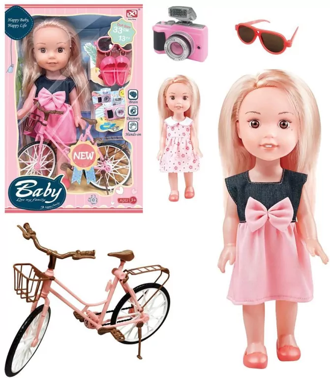 Lalka dziewczynka z rowerem - tantis.pl