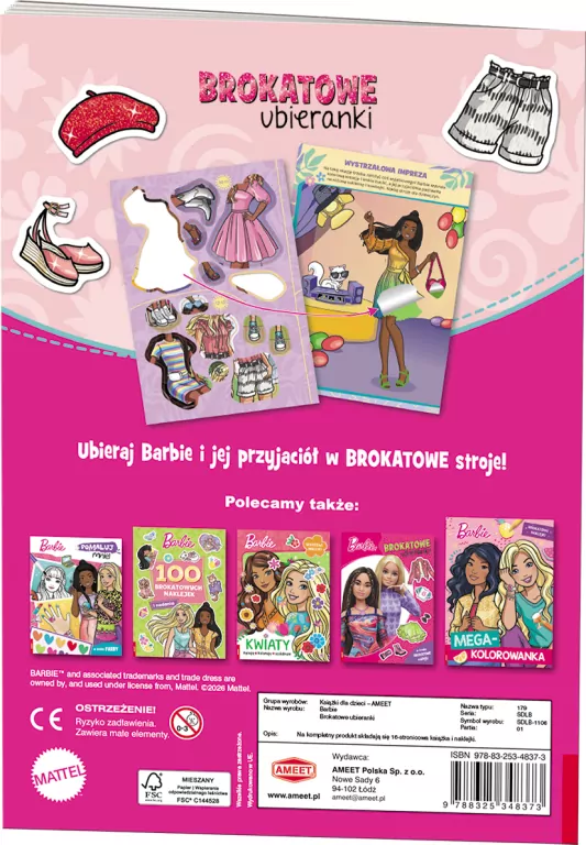 Mattel Barbie. Brokatowe ubieranki - tantis.pl