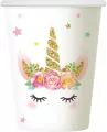 Kubeczki papierowe PB&C Jednorożec 266 ml 6szt - tantis.pl