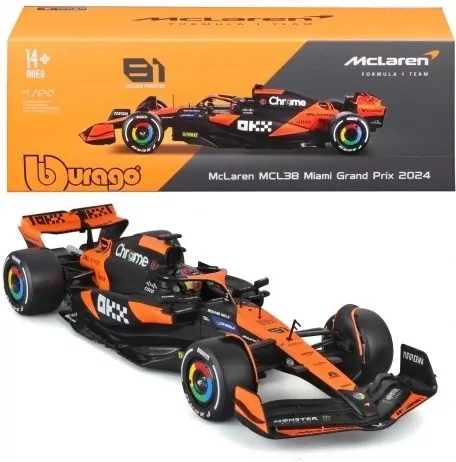 Bburago Model 1:24 BOLID F1 McLaren MCL38 GP Miami 2024 Oscar Piastri 18-28033 - tantis.pl