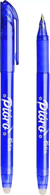 Tetis. Pióro kulkowe wymazywalne 0,5 mm niebieskie, 1 sztuka - tantis.pl