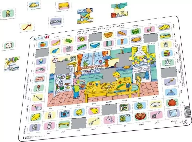 Puzzle. Ramkowe maxi Learning English in the Kitchen Larsen, 70 elementów - tantis.pl