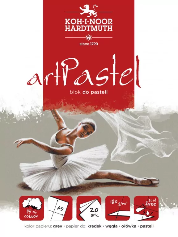 Blok do pasteli artpastel szary A5 20 kartek 180G - tantis.pl