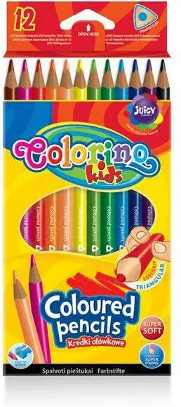 Colorino Kids. Kredki ołówkowe trójkątne, 12 kolorów - tantis.pl