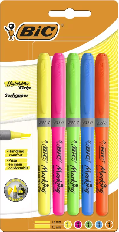 Zakreślacz Highlighter Grip. 5 kolorów - tantis.pl
