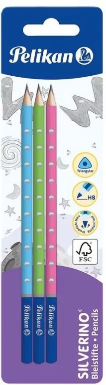Ołówek Silverino. HB. 3 sztuki - tantis.pl