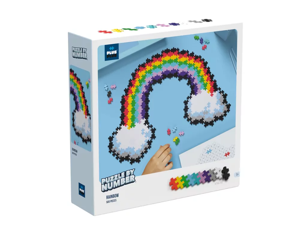 Puzzle by Number- Tęcza. Klocki Plus- Plus - tantis.pl
