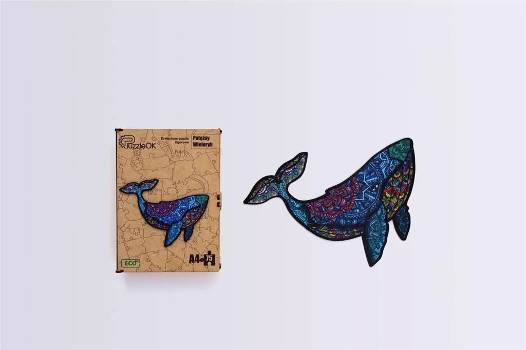 Puzzle drewniane eko 75. Potężny wieloryb - tantis.pl
