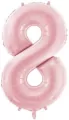 Balon foliowy cyfra 8 86cm jasny różowy - tantis.pl