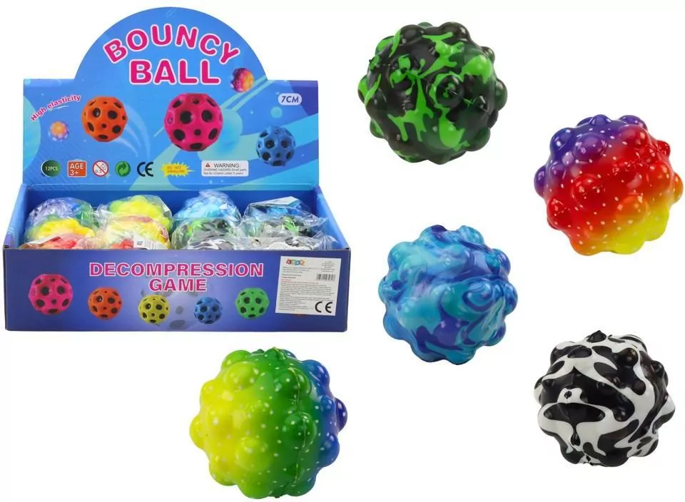 Piłeczka z wypustkami 6,5cm Kolorowa MIX - tantis.pl