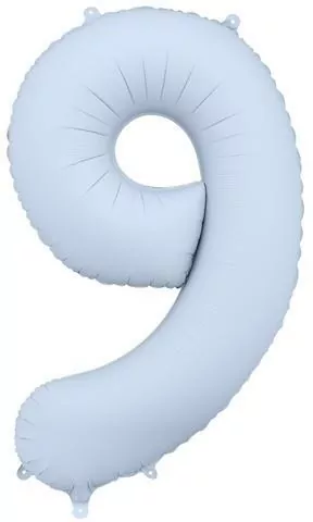 Balon foliowy cyfra 9 86cm mglisty niebieski - tantis.pl