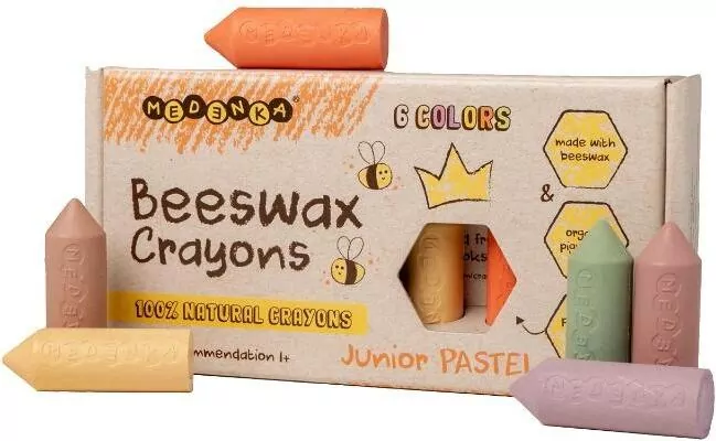 Kredki z wosku pszczelego Junior pastel 6 kolorów - tantis.pl