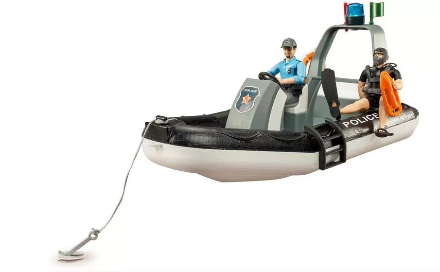 Policyjna łódź motorowa z figurką policjanta - tantis.pl