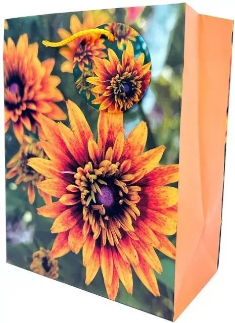 Torebka ozdobna matowa 18x23x10cm Kwiaty - tantis.pl
