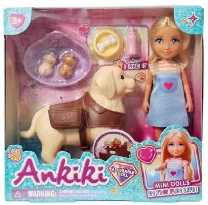 Lalka z pieskiem i akcesoriami MIX - tantis.pl