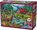 Puzzle 2000 Leśna chatka z czerwonym dachem G3 - tantis.pl