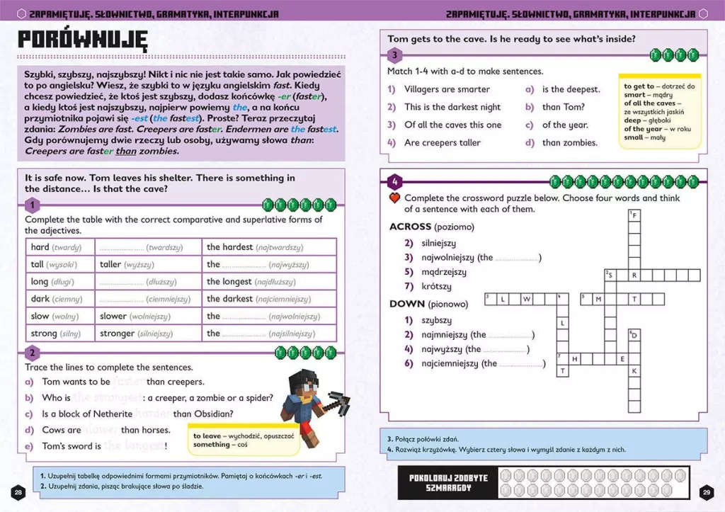 Język angielski. Megazadania 7+ Minecraft - tantis.pl