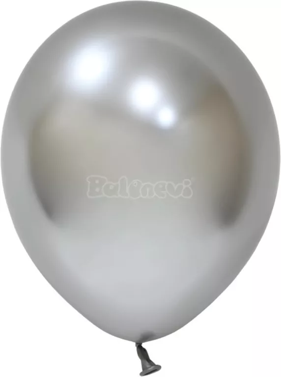 Balony lateksowe Chrome srebrne 25cm - tantis.pl