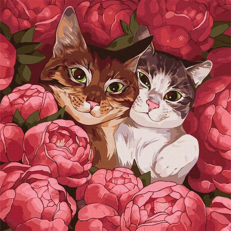 Malowanie po numerach. Puszyści przyjaciele 40x40cm - tantis.pl