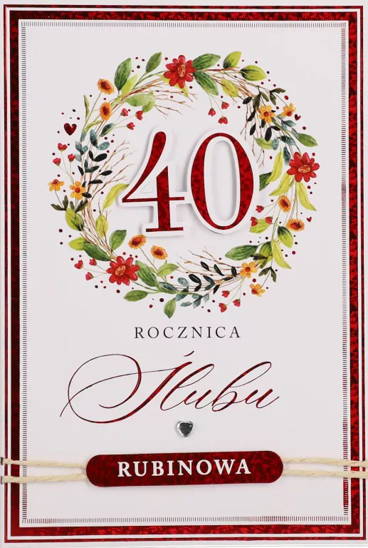 Karnet Rocznica ślubu 40 - tantis.pl